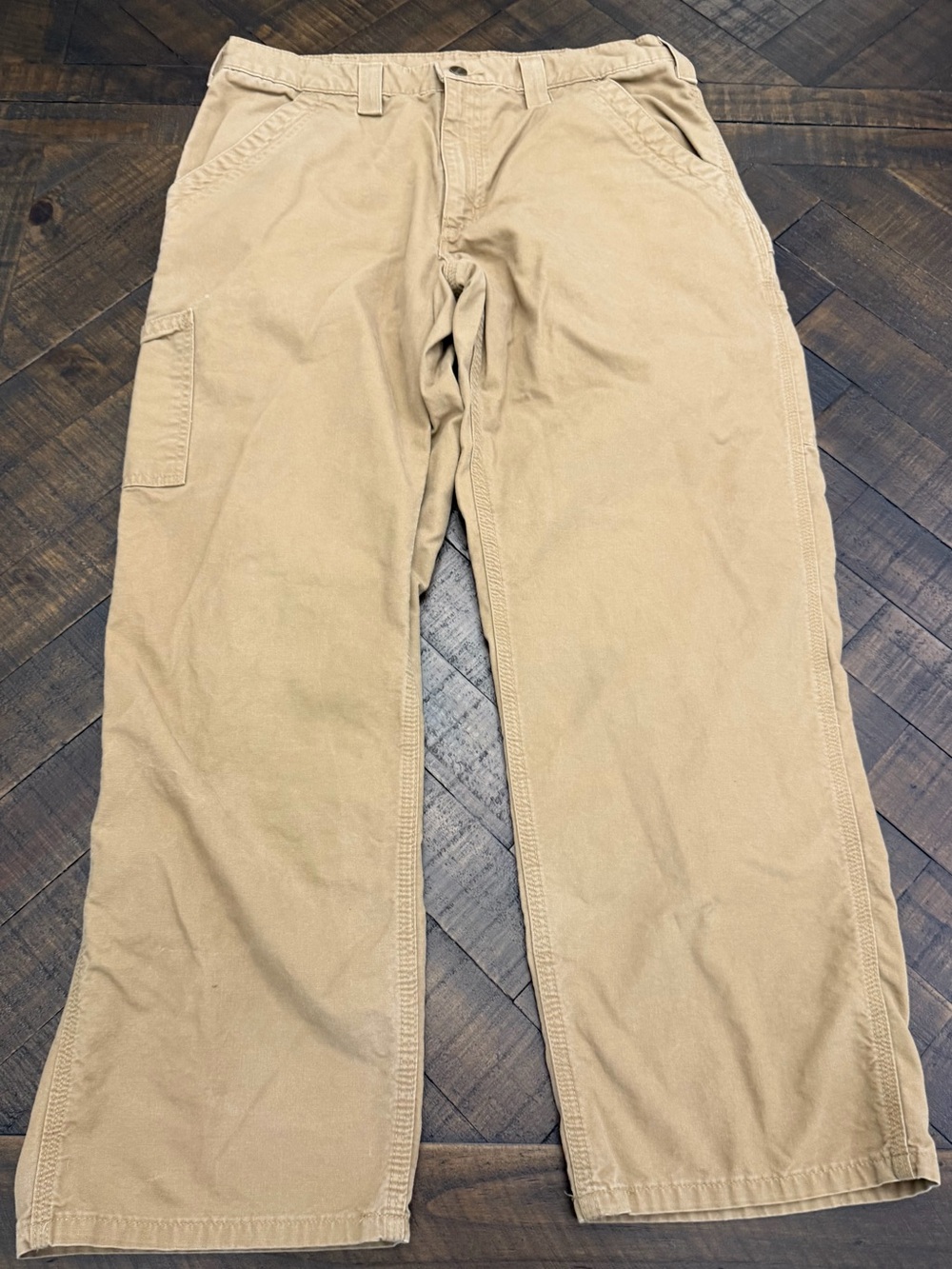 Carhartt Men's Tan Straight-Leg Work Jeans 34x30